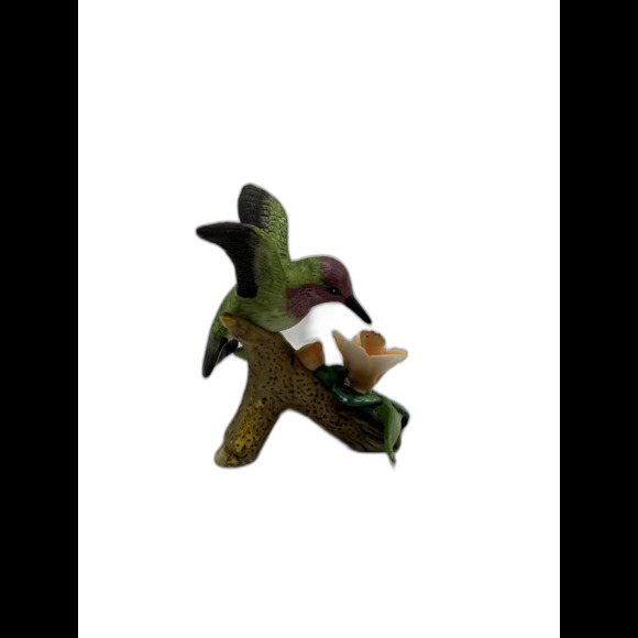 Russ Berrie VTG " Nature's Song" Porcelain hummingbird on flower figurine - Picture 5 of 12